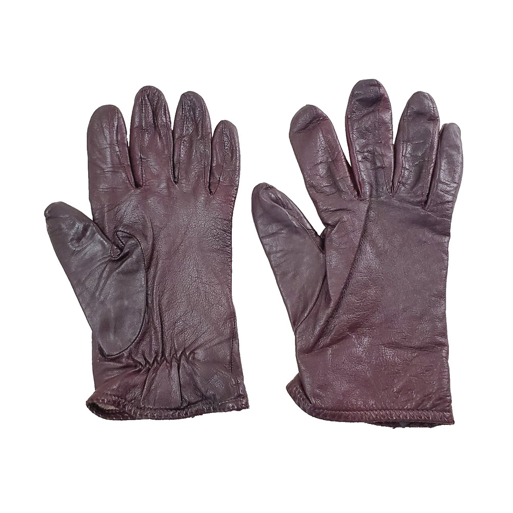 Grandoe 100% Cashmere-Lined Leather Gloves Women's 7.5 Merlot Red Driving Casual